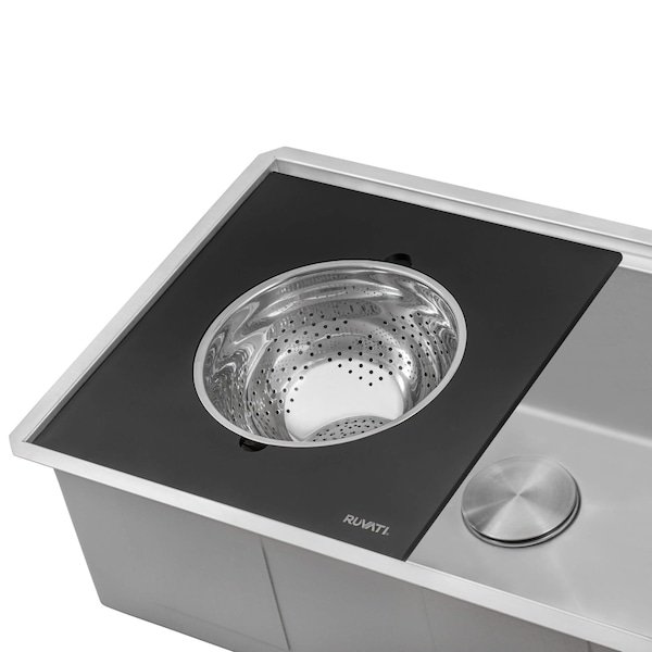 Ruvati 17" W x 16" L x Solid Composite / Stainless Steel RVA1288BWC - main